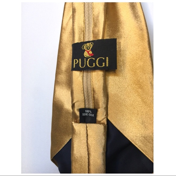 ⭐️NEW⭐️ Women’s Zipper Necktie Gold Silk (NWOT) - Picture 4 of 7